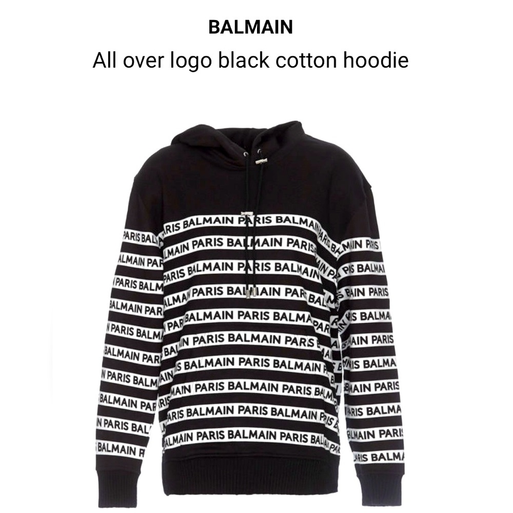 🫶⭐️🔥 BALMAIN
All over logo black cotton hoodie🔥⭐️🫶